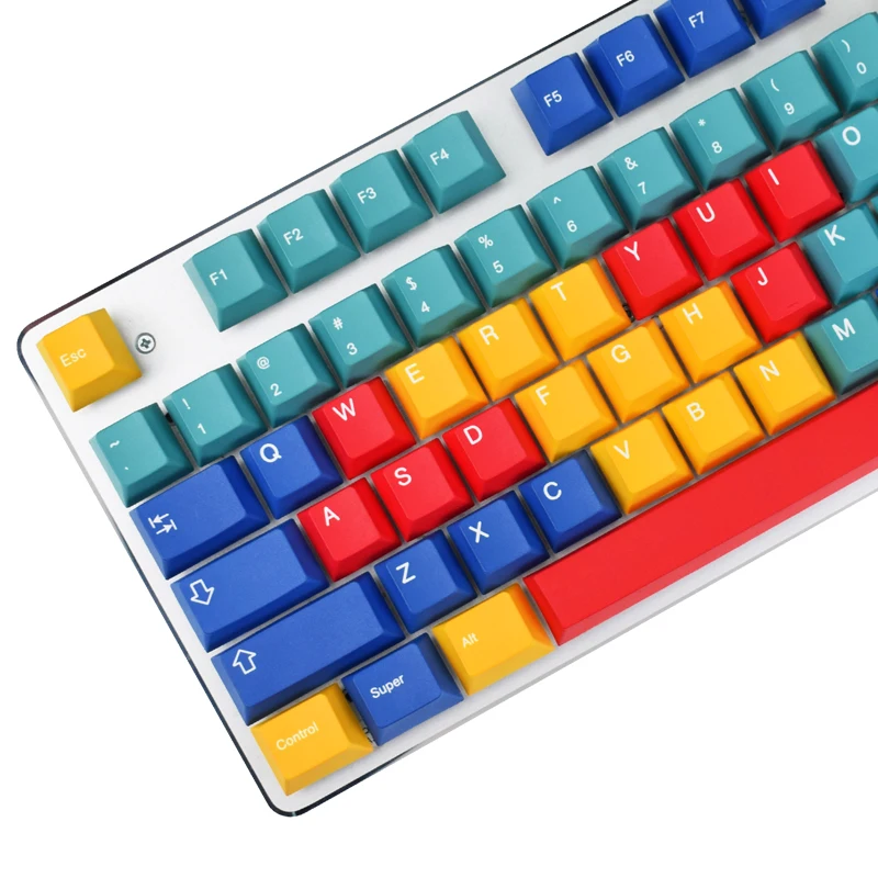 123 keys Panel Keycaps Colorful PBT Cherry Profile Dye Sublimation Keycap for Gateron Kailh Cherry MX Switch Keyboard