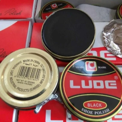 LUDE solid  SHOE POLISH  famous brand 50ml(40G) Black shoe polish for shoes polish and leather shinning factory made
