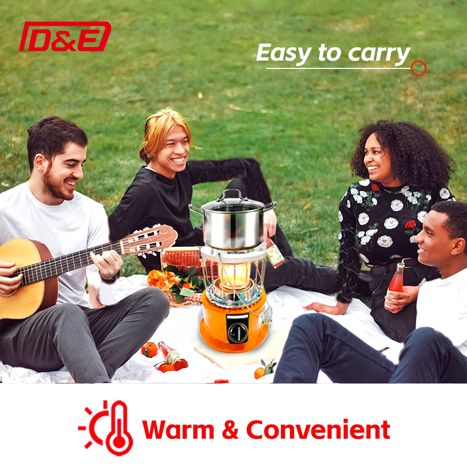 Portable Mobile Liquefied Petroleum Gas Heater Piezoelectric Ignition for Hunting Fishing Camping Hiking Tent RV Outdoor Winter