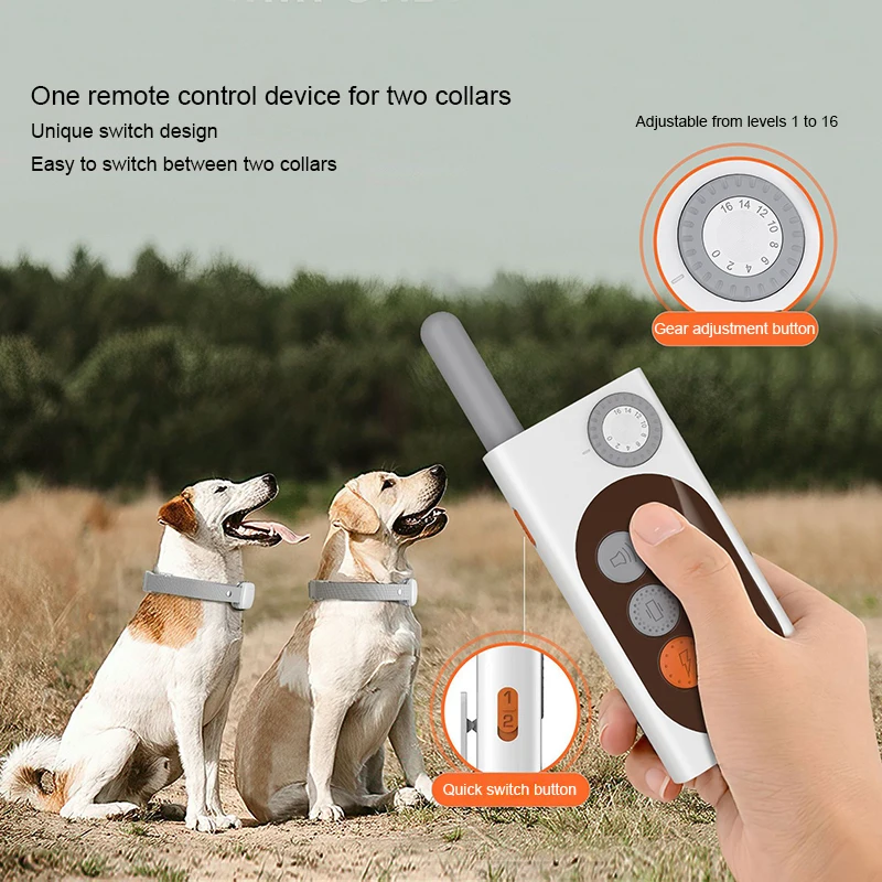 Custom Waterproof Dog Anti Barking Collar Rechargeable Electric Shock Training Remote Control Pet Dog Training Collars
