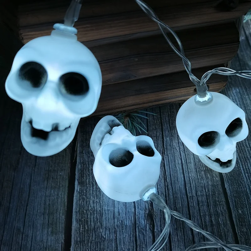Festival Layout Props Halloween Skull  LED Decoration String Lights