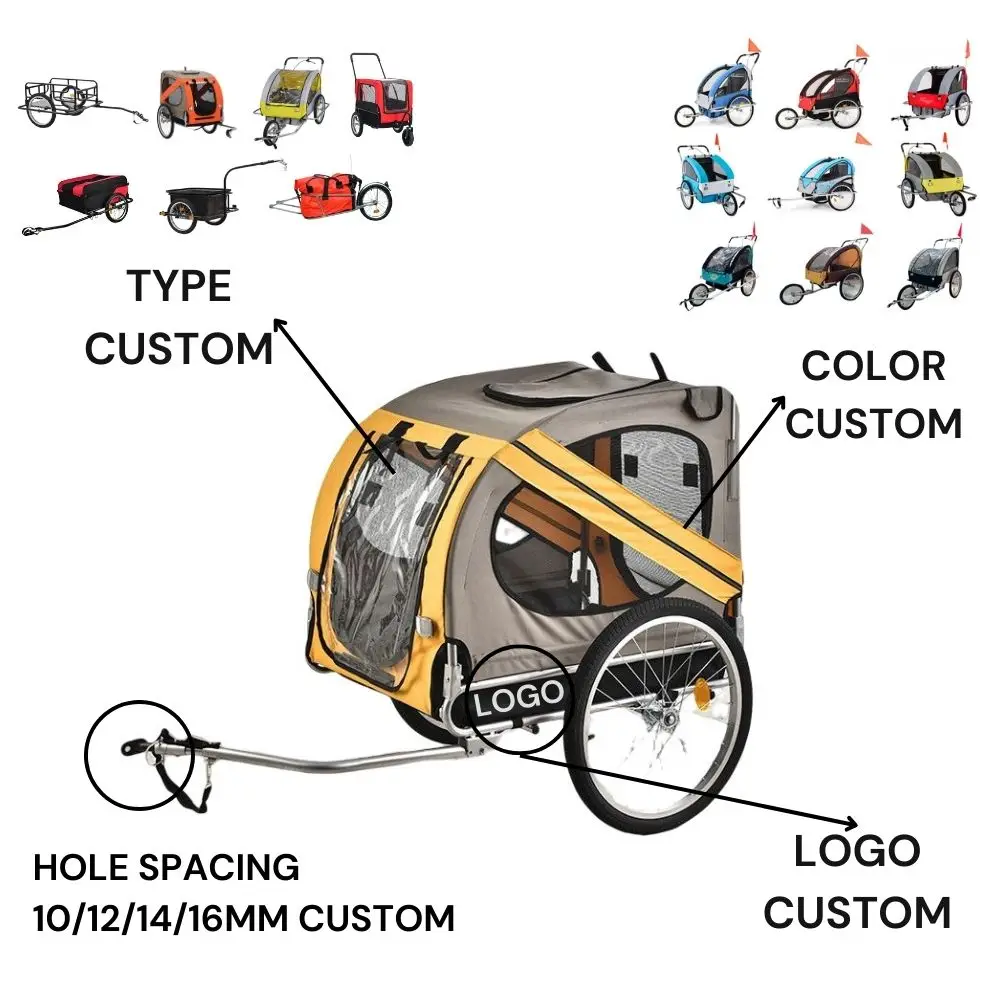 Steel cargo bike dog bicycle carrier pet bike trailer for electric bike