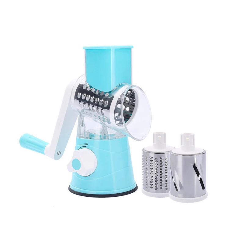 Multi Functional Mandoline Carrot Potato Slicer Manual Table Top Drum Grater 3 in 1 Vegetable Cutter Chopper for Kitchen
