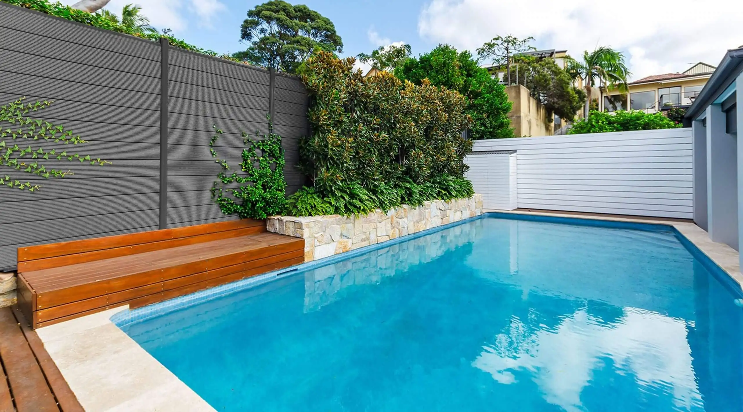 LANDING privacy co-extrusion wpc fence composite wood wpc post upright column pole outdoor fence post wpc garden fence