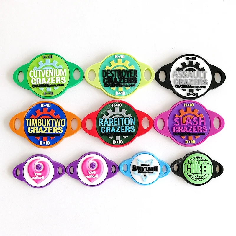 Экологичные ПВХ обувные кружевные замки пользовательский тисненый логотип кроссовки беговые декоративные шнурки подвески для