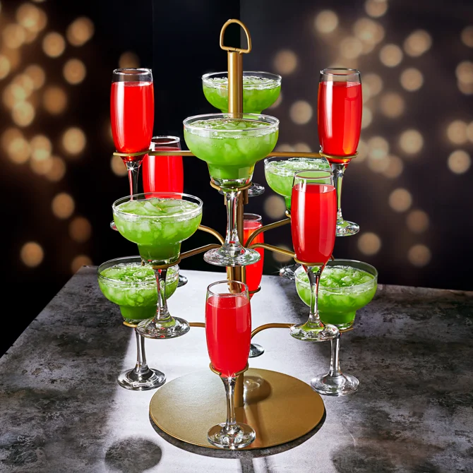 Panic Buying White Cocktail Tree Presents Champagne Tower Black Cocktail Display Tower Holder