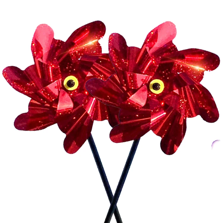 Wholesale of direct sales high quality spin bird scarer pinwheel outdoor decoration plastic garden bird repeller windmills