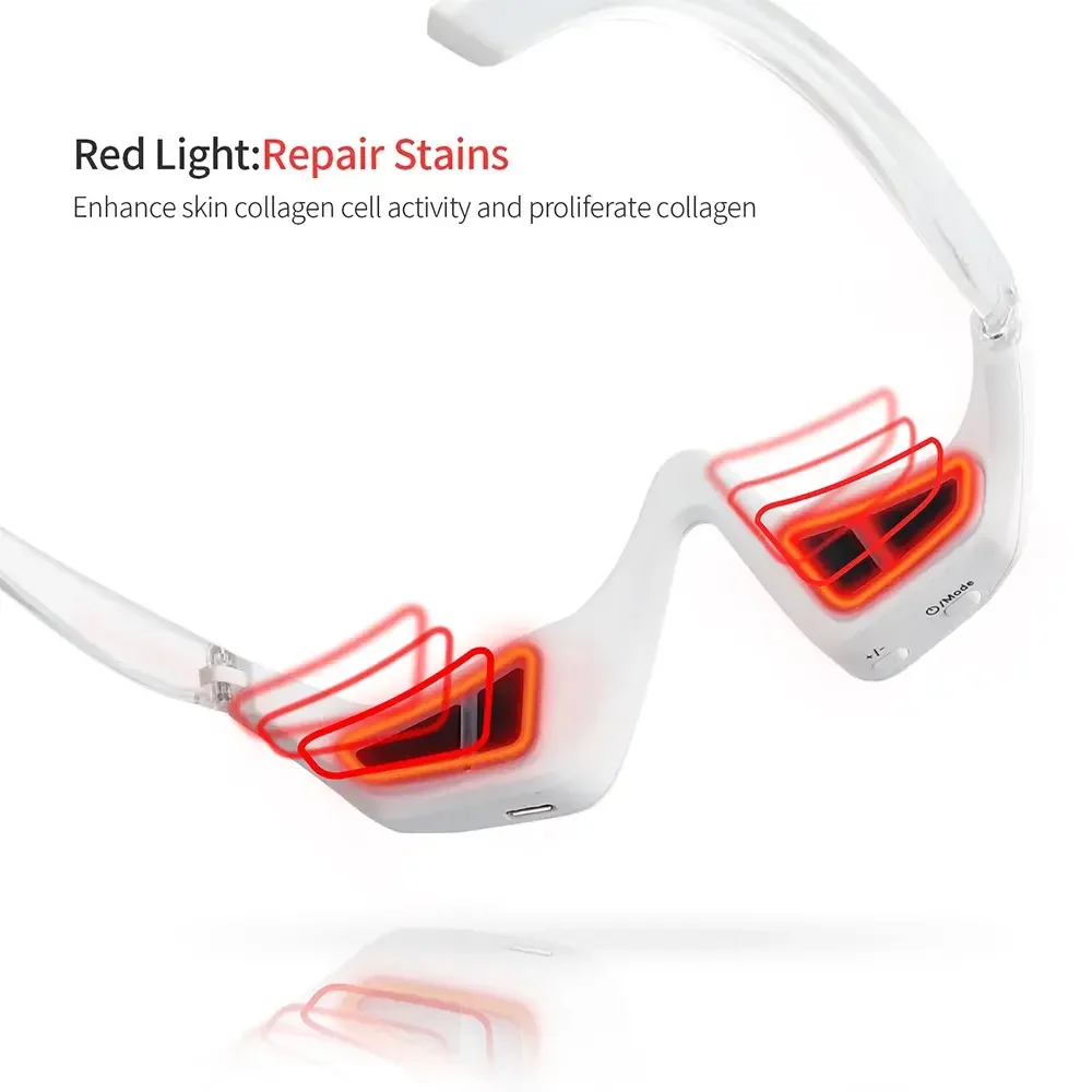 Wearable Heating Relief Eye Facial Relaxation Microcurrent Red Light Eye Care Therapy Lifting Beauty Device Ems Eye Massager