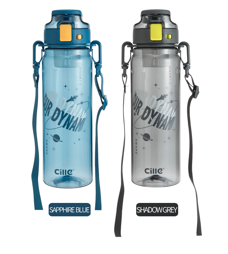 New design high quality 920ML transparent measuring bicycle plastic gym water bottles with one touch