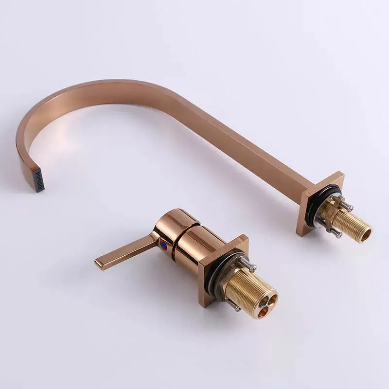 rose gold tap bathroom sink faucet modern design brass table faucet mixer water taps