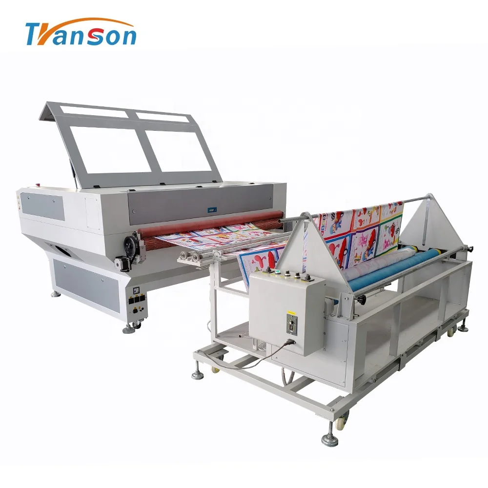 Large Size High Productivity Fabric Laser Cutting Machine 150W 130W CO2 Laser Auto Feeding Fabric Cutting Machine