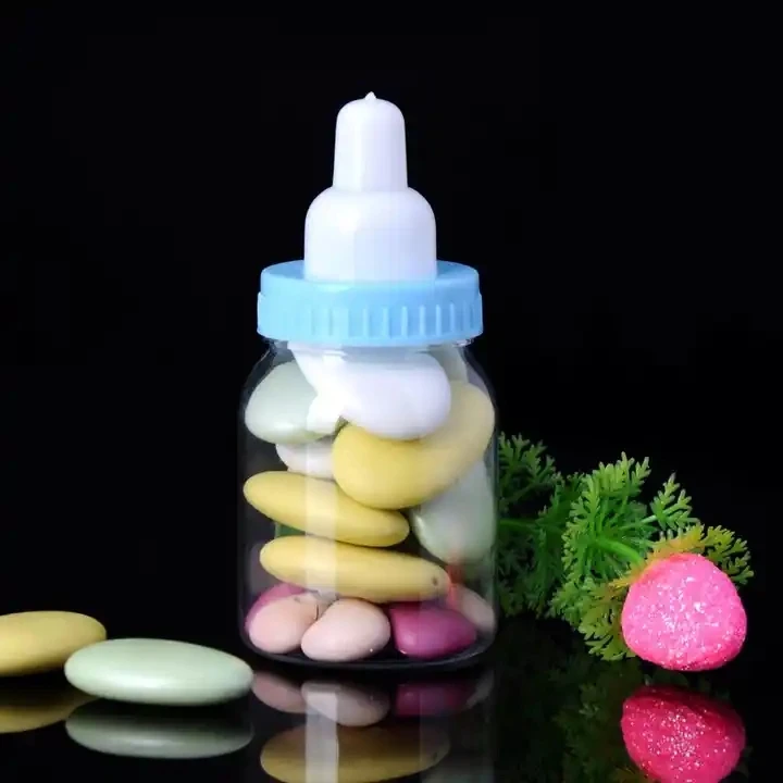 Hot Selling Plastic Baby bottle Mini Baby Shower Dragees Container Candy box Birthday Baptism Party Favor Decor