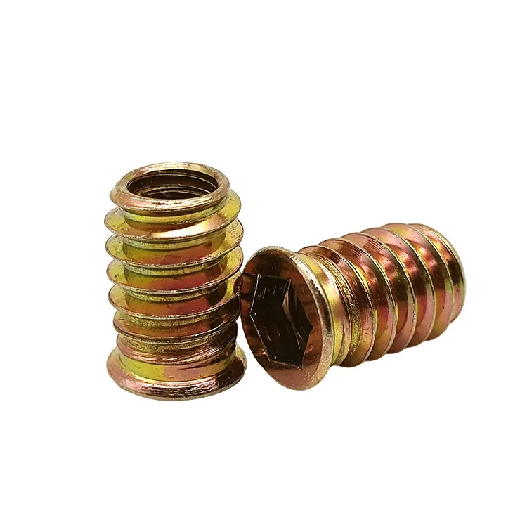 1/4-20 Threaded Insert for Wood Hex Drive Threaded Wood furniture Wood  Inserts Nuts