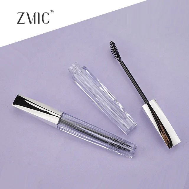 OEM ODM 8ml mascara tube unique design packaging triangle metal empty yelash serum tube container with brush