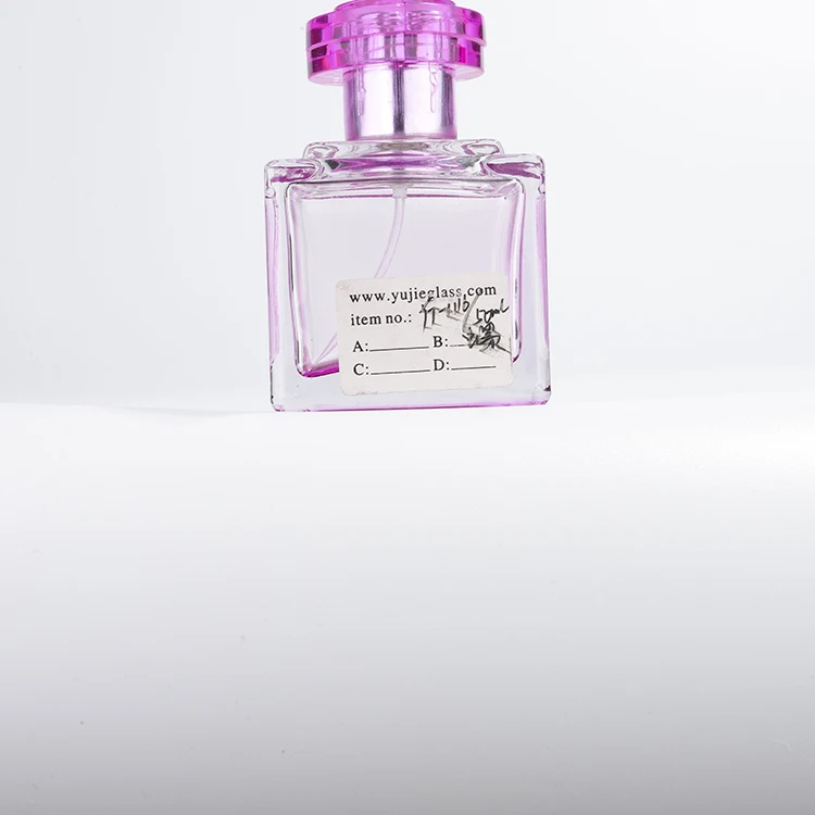 50ml Cute Mini Perfume Bottle Glass Pink Girly Heart Love Heart Shape Lid Cube Glass Perfume Spray Bottle