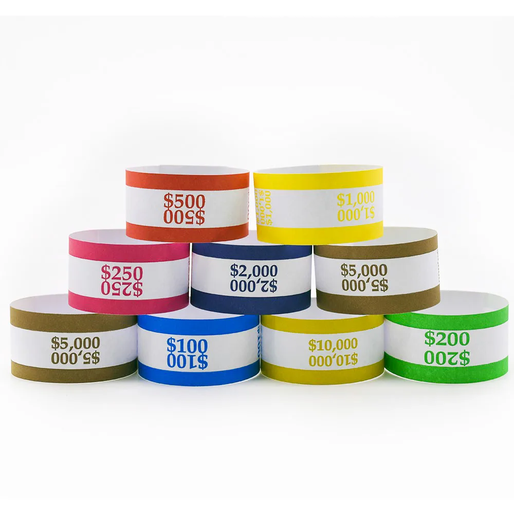 Самозапечатывающиеся полосы для банкнот, Сверхмощные белые ремни для банкнот из крафт-бумаги