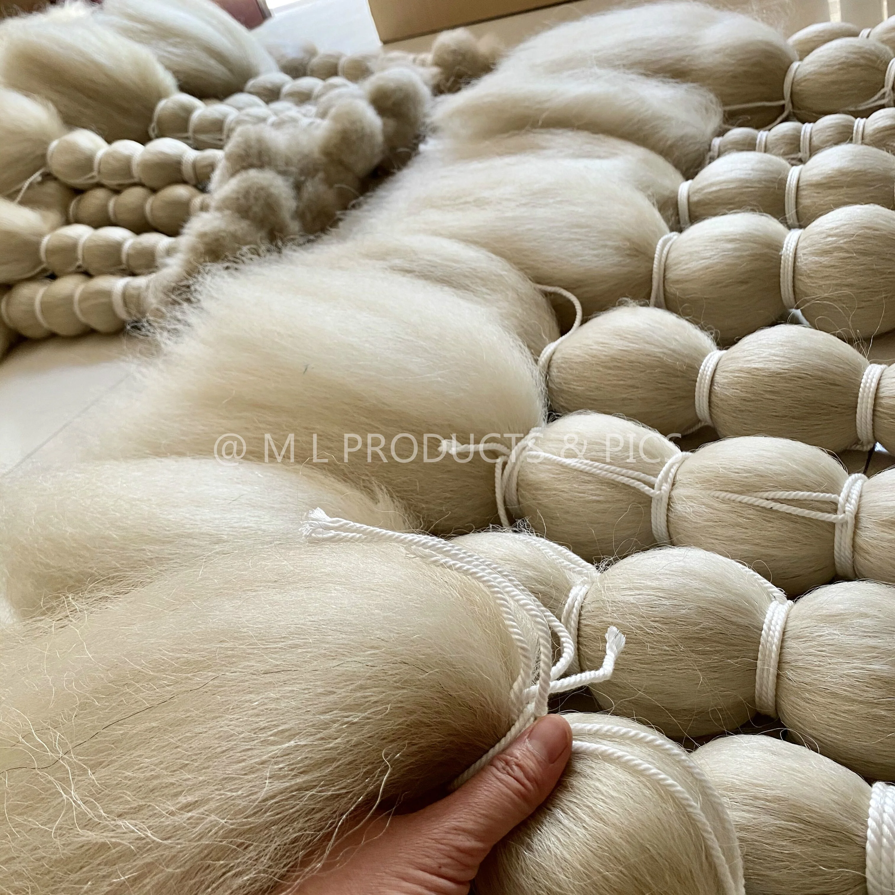 hot hair extensions 100% yak tail hair natural white color 26'