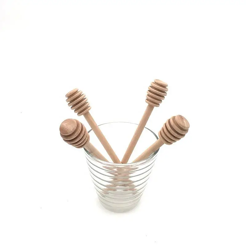 Customized LOGO Mini Wooden Honey Stick Honey Spoon / Dipper