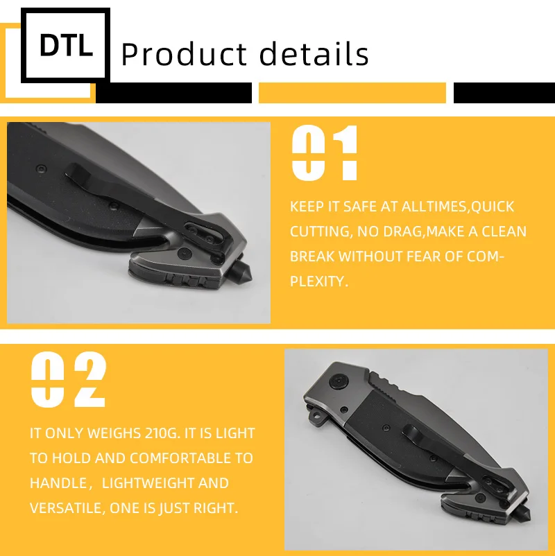 
China Supplier High Quality EDC Custom Folding Switch Blade Small Survival Comping Pocket Knife 