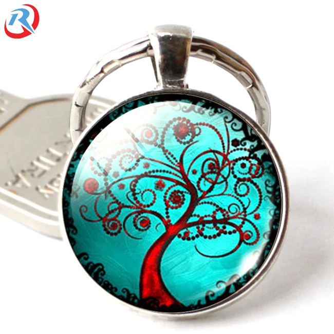 the Tree Of Restoration series Gemstone Dome Glass Metal Keychain/keychain