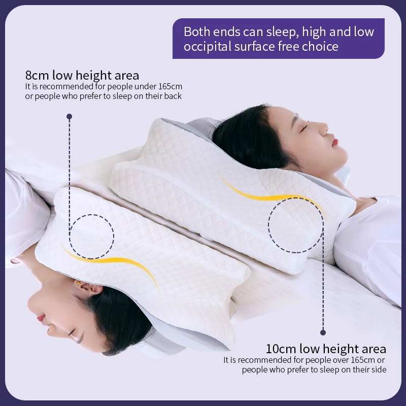 New Style Ergonomic Pain Relief Butterfly Shape Memory Foam Neck Support  Bed Odorless Ergonomic Contour Memory Foam Pillow