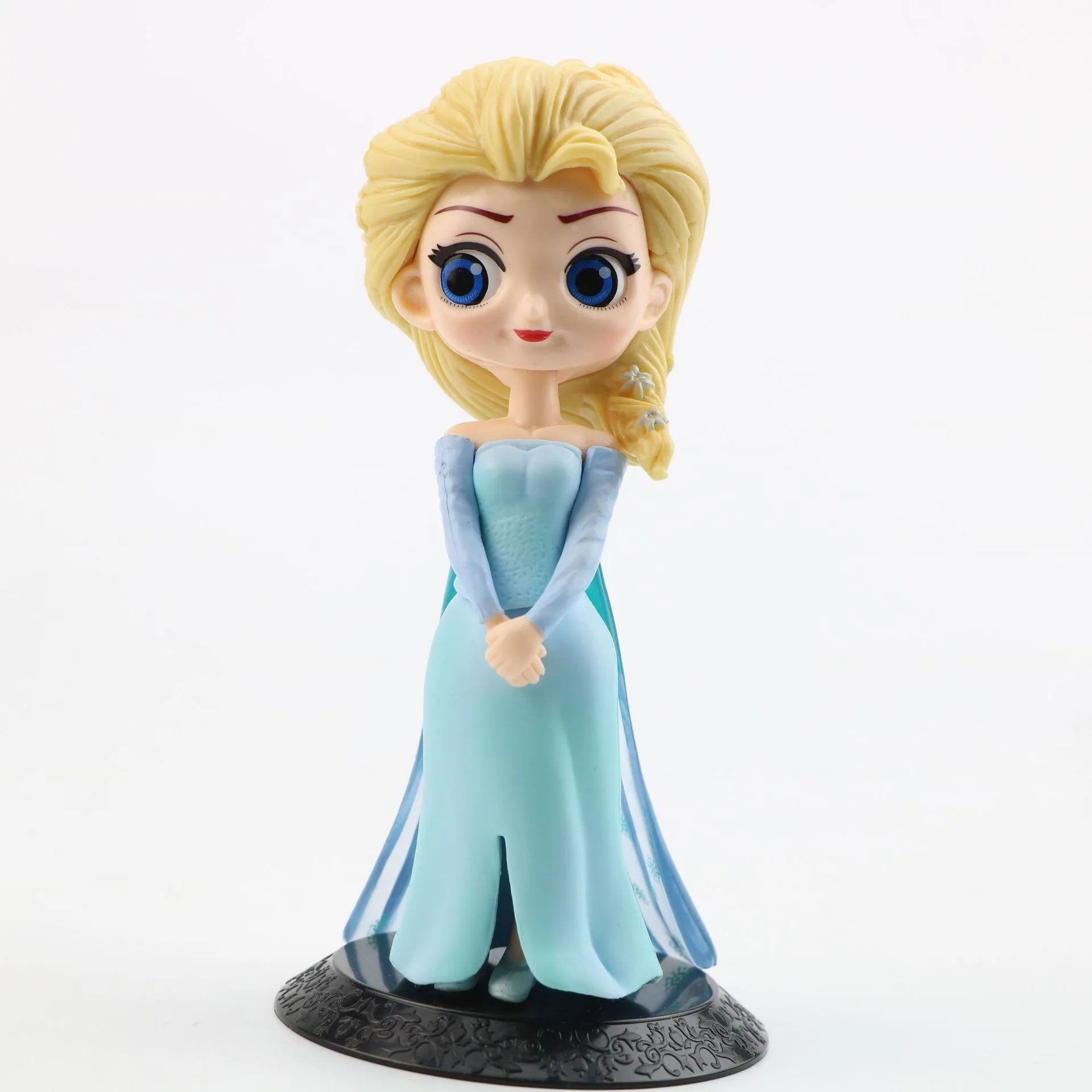 Large Size 15cm Q Version Princess Figure Model Toy PVC Material Alice Mermaid Ariel Anna Elsa Ornament Cake Decoration