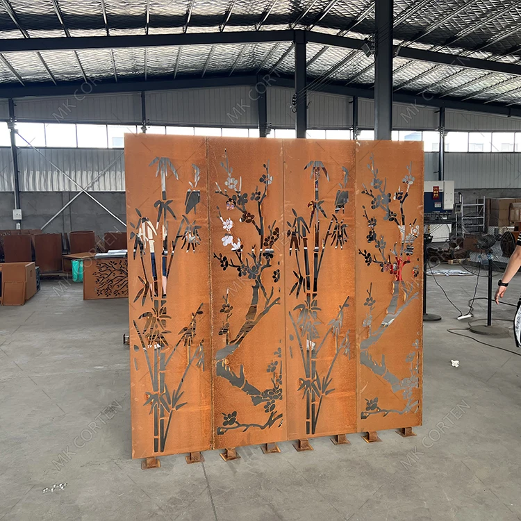 Customized Corten Steel Metal Garden Decorative Screen Weather Resistance Plate