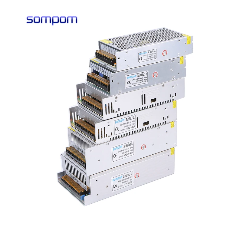 AC DC 12 В 60 Вт 100 120 150 200 1A 2A 3A 5A 8A 10A 20A 30A светодиодный драйвер 5V 12V 15V 24V 36V 48V Промышленный импульсный источник питания