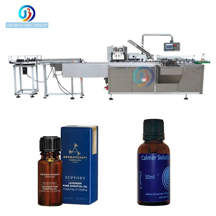 Full Automatic Cartoning Machine JIAOBAN Machinery JB-120WZ CBD oil hemp oil bottle box packaging machine