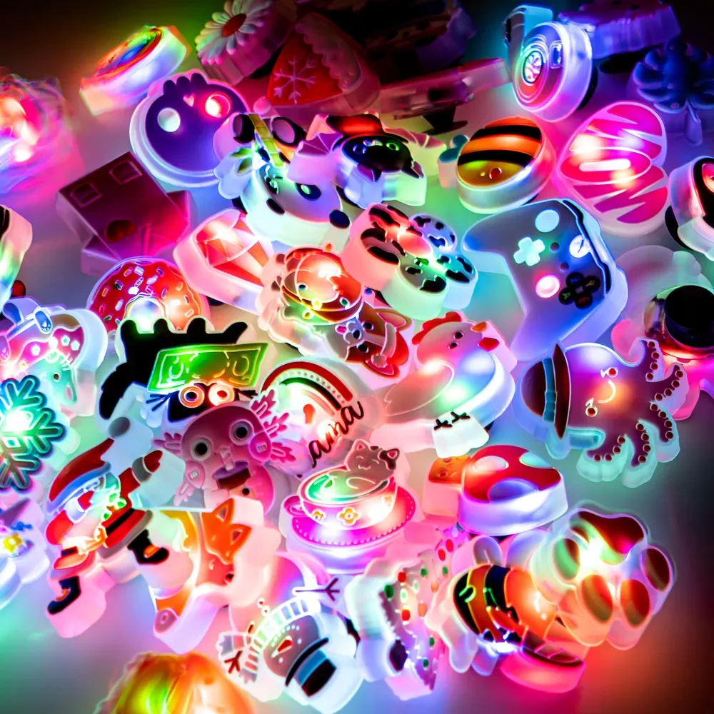 alphabet letters 3D PVC Light Up Night glowing in the dark designer soft pvc custom pink LED shoe accessories charms for kids