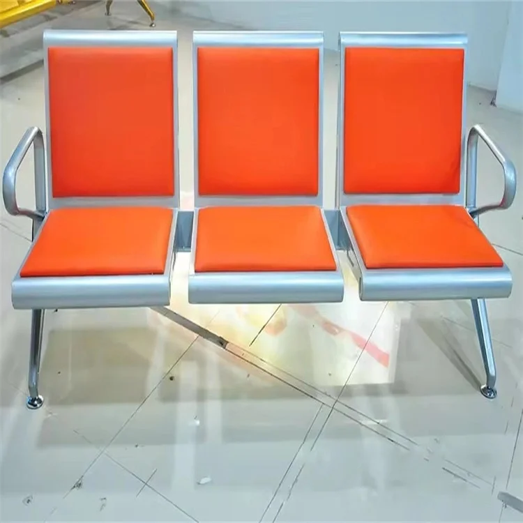 Metal Frame Airport Waiting Chair For Public Area Stainless Steel 1.2mm Beam Comfortable Public Waiting Chair
