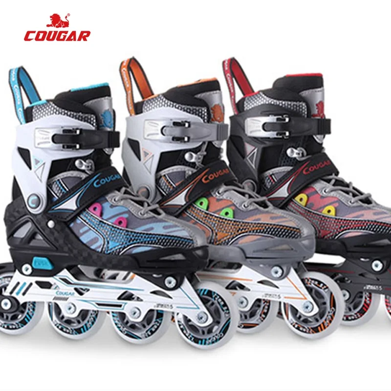 Cougar Inline Skates Patins En Linea Kid Teen Fitness Roller Skating Shoes Boy Girl 4 Wheels Slalom Free Skating Patines