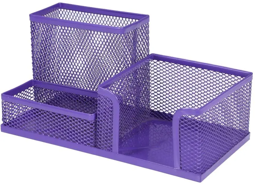 Mesh Pen Holder - Multipurpose  Large Capacity Office Supplies with Sticky Notes Holder Mesh Desk Organizers