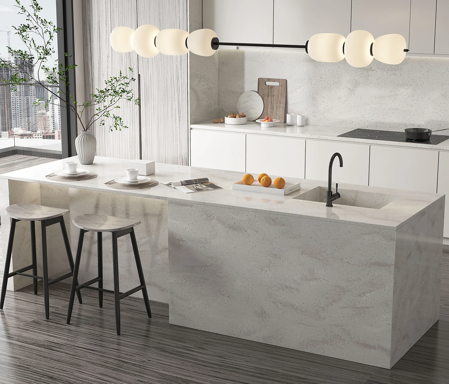 Natural White Top Quality Customized Acrylic Solid Surface For Kitchen Wall And Furniture Decoration