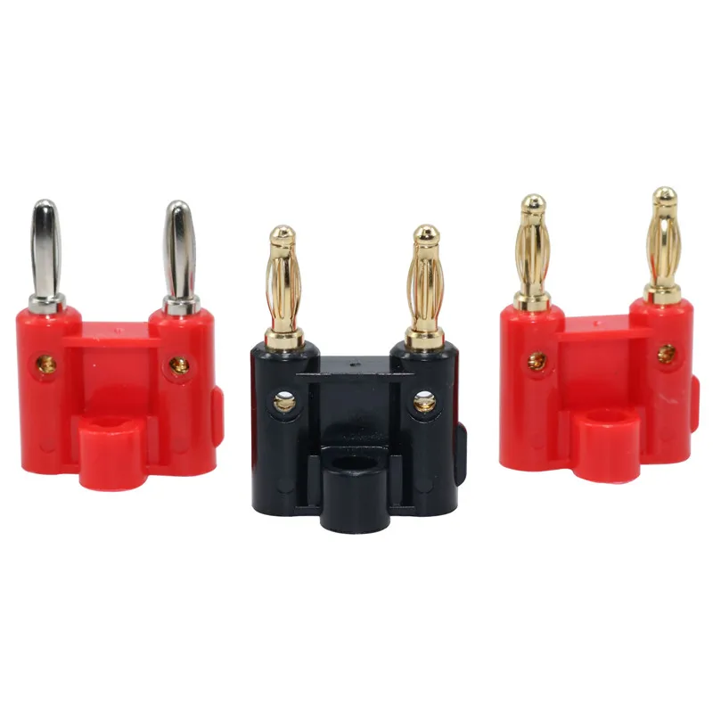 Double Row 4mm Banana Plug Connector Speaker Adapter Two-position Lantern Cross Plug Connector
