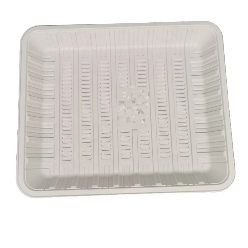 Cornstarch  Bio-Based Supermarket Takeaway Fresh Frozen Food Display Packing Plate Disposable Biodegradable Meat Tray Packaging