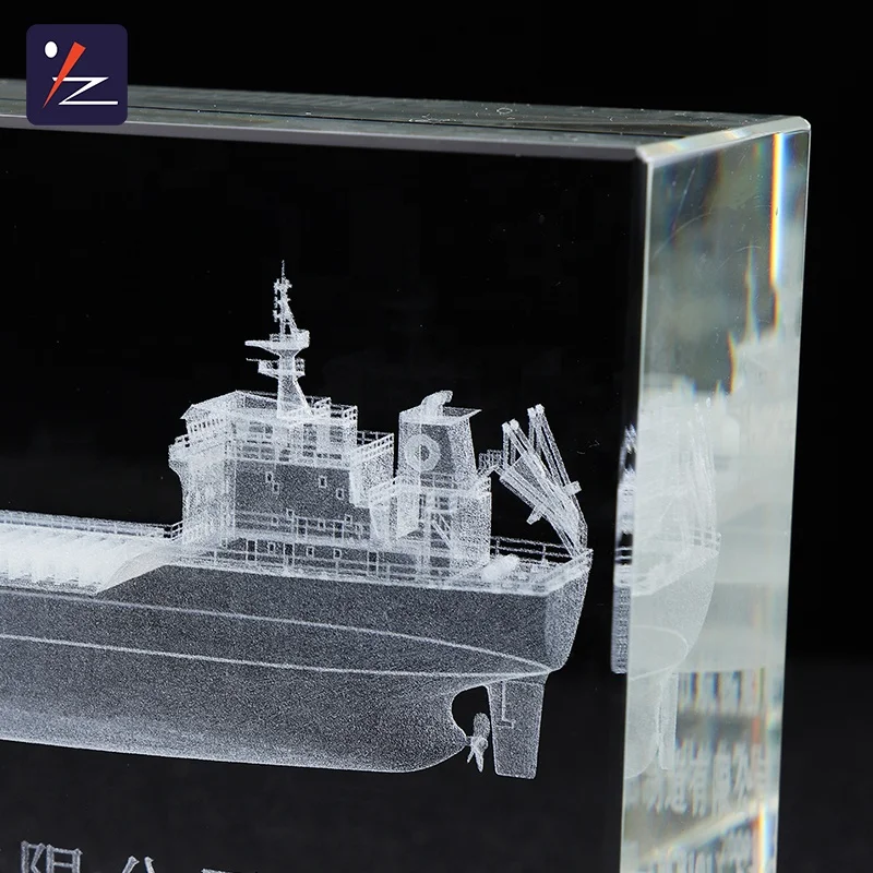 Clear rectangle crystal 3d laser engraved crystal cube k9 crystal glass cube wholesale for project