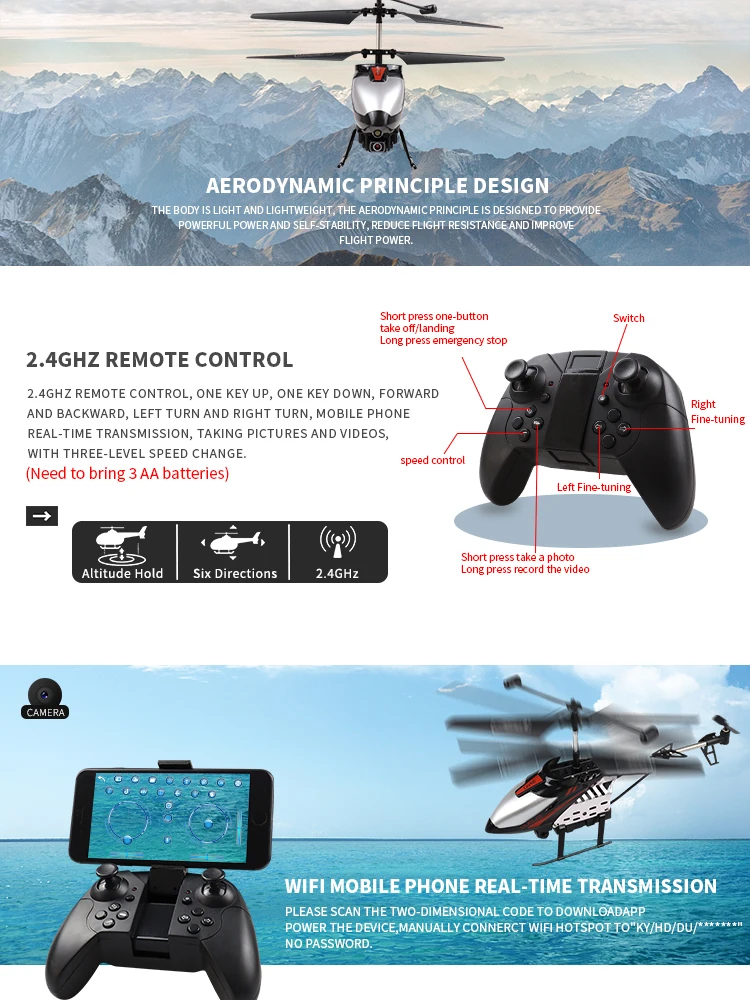 XINFEI 2.4G 4 Channels Flying Camera Aircraft Toy Remote Control RC Airplane Helicopter With 720p Camera WIFI