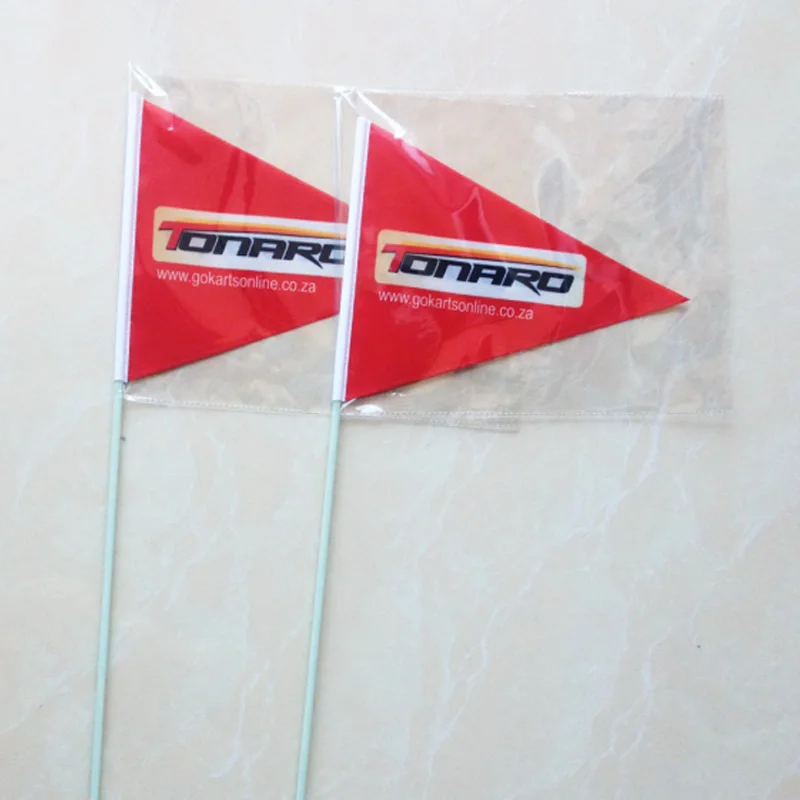 cheap custom printed polyester triangle bike bicycle safety flag for advertising