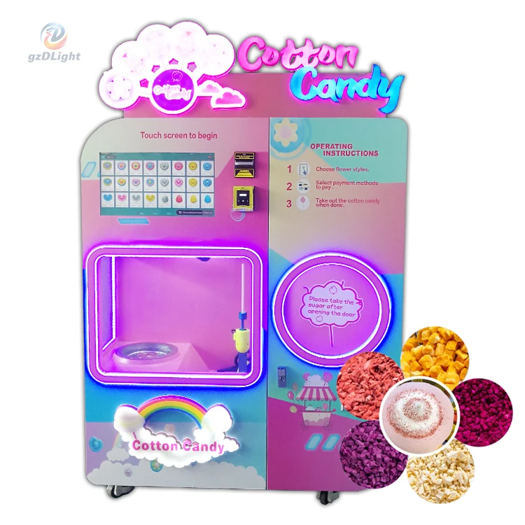 gzDlight Commercial Smart Marshmallow Making Maker Machine Robot Flower Cotton Candy Vending Machine
