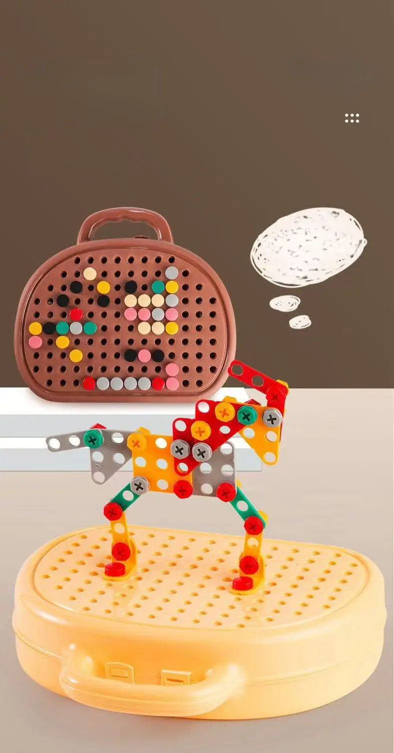 Children Drill Toolbox Driller Games Tool Toy For Boys 4 6 Years Old Screw Puzzle Kid Pretend Play Toys Gift