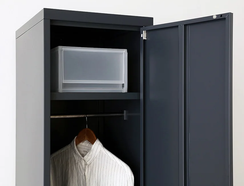 
2021 hot sale bedroom livingroom 1 single door metal storage wardrobe 