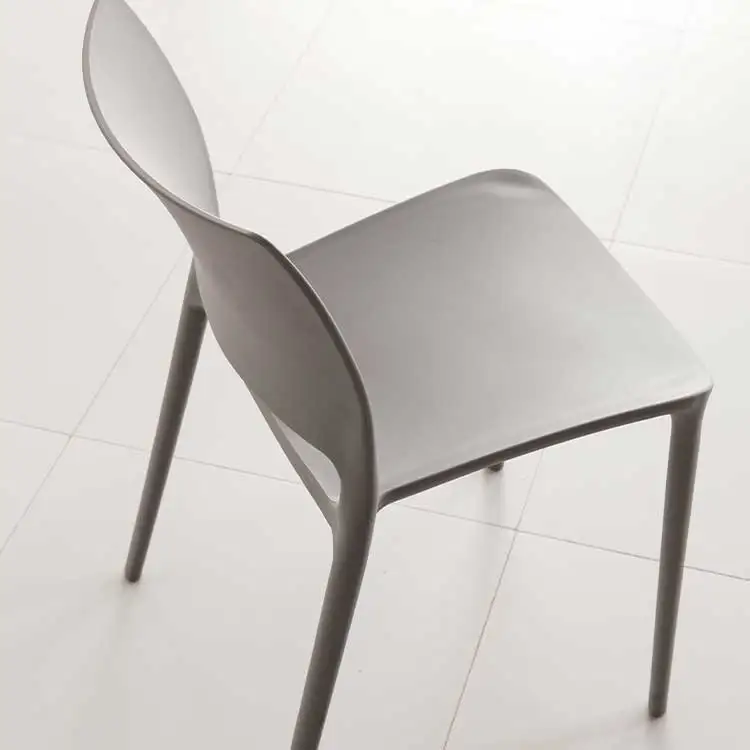 High quality stackable outdoor lounge dining Modren Design Armless Fixed Backrest plastic chairs