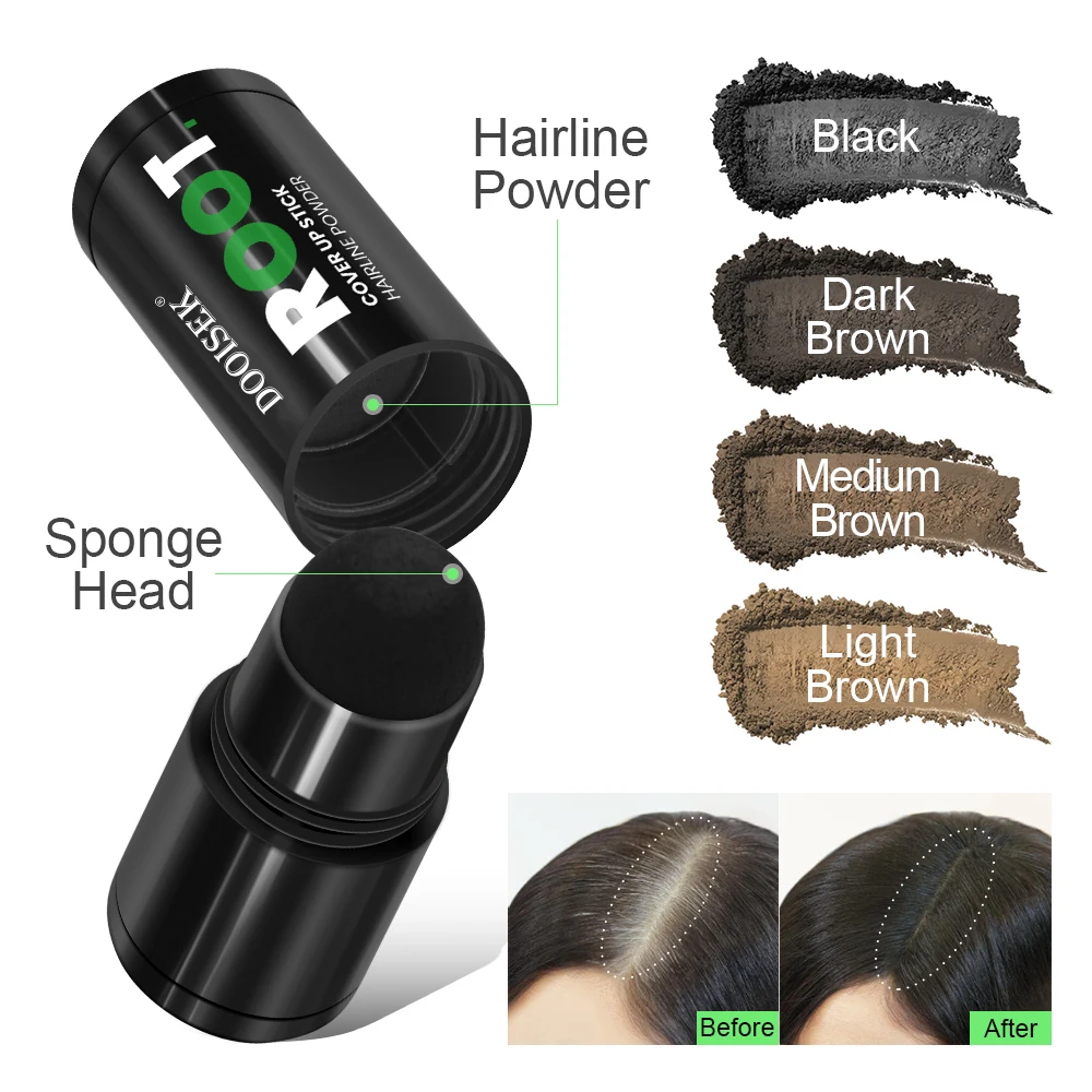 Wholesale Instant Concealer Root Windproof Sweatproof Hairline Shadow Powder Organic Hair Fibers Black Filler Hairline Powder