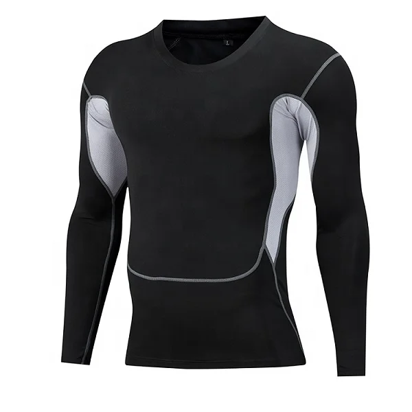 
Factory Hot Sale Compressed Breathable Long Sleeve Gym Mens Sports T Shirts 