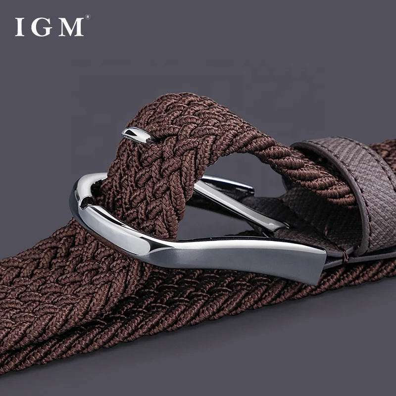 IGM Golf Pin Buckle Mens Elastic Braided Knitted Belt