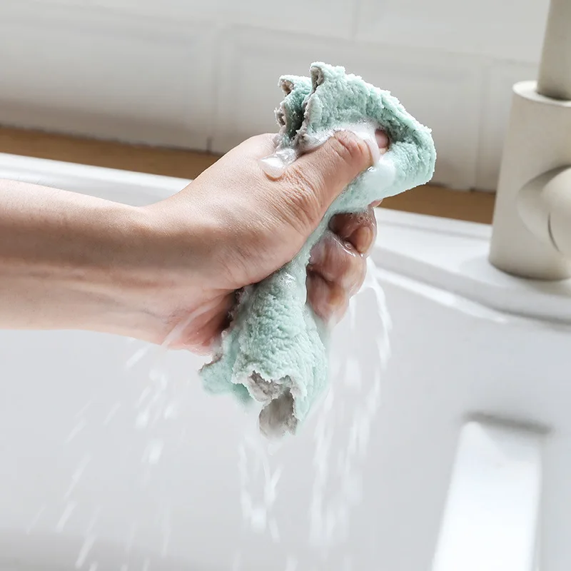 Factory free sample wholesale knitted kitchen towel 15*25cm microfiber kitchen dish washing towels