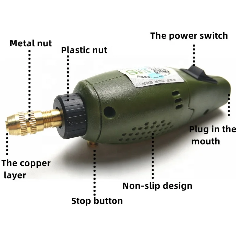 P500-10 Mini electric mill rotary power tools DIY grinding machine mini electric drill 12V