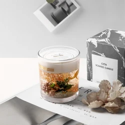 custom logo Private Label Scented glass Candles With Soy Wax and wooden Lid