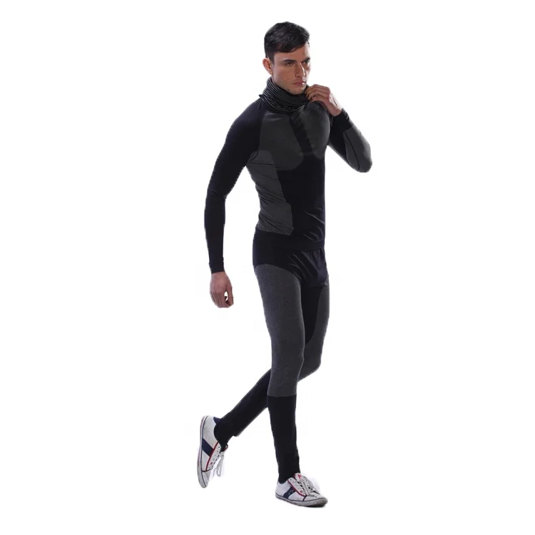 
Wholesale men sleepwear long johns long polyester spandex thermal sport underwear 